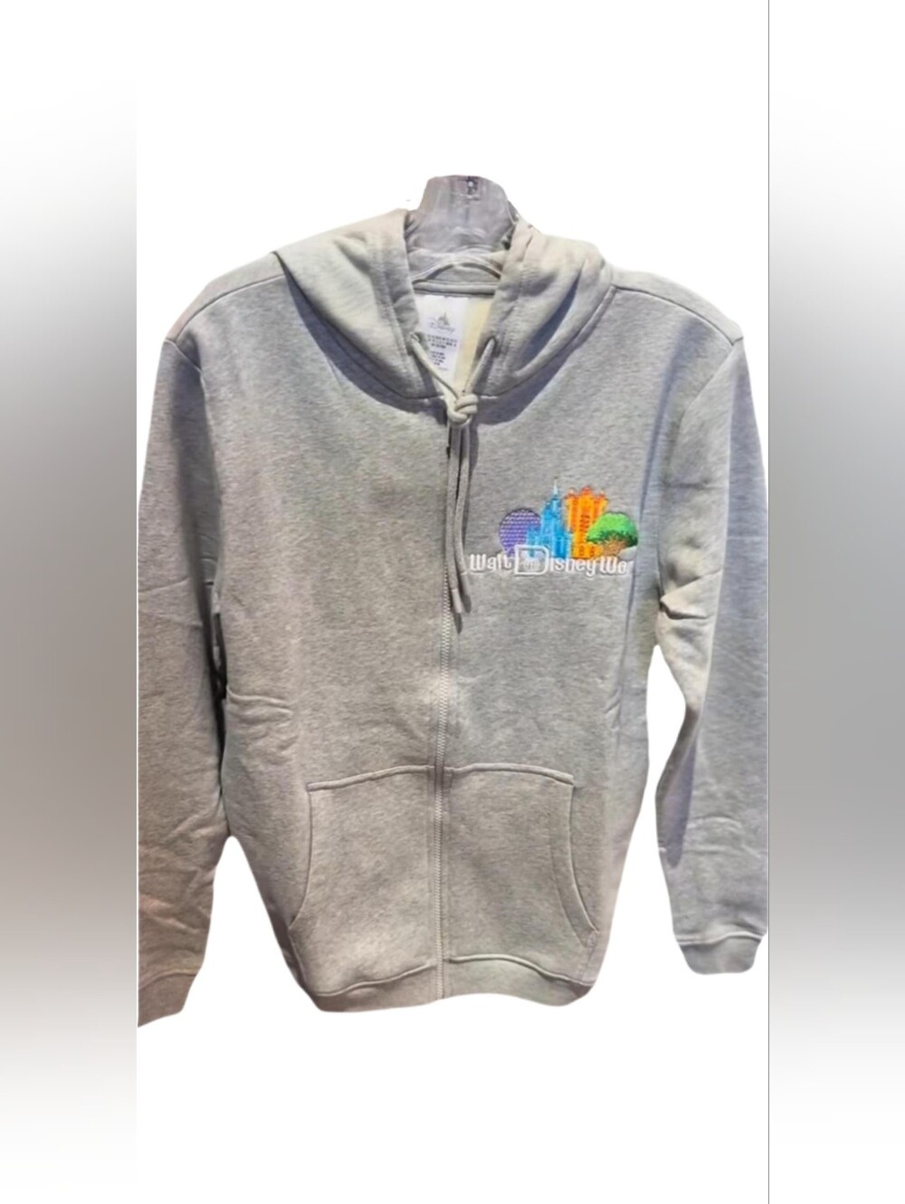 Disney Parks WDW 4 Park Embroidered Zip-Up Hooded Swearshirt  - Unisex Size XL